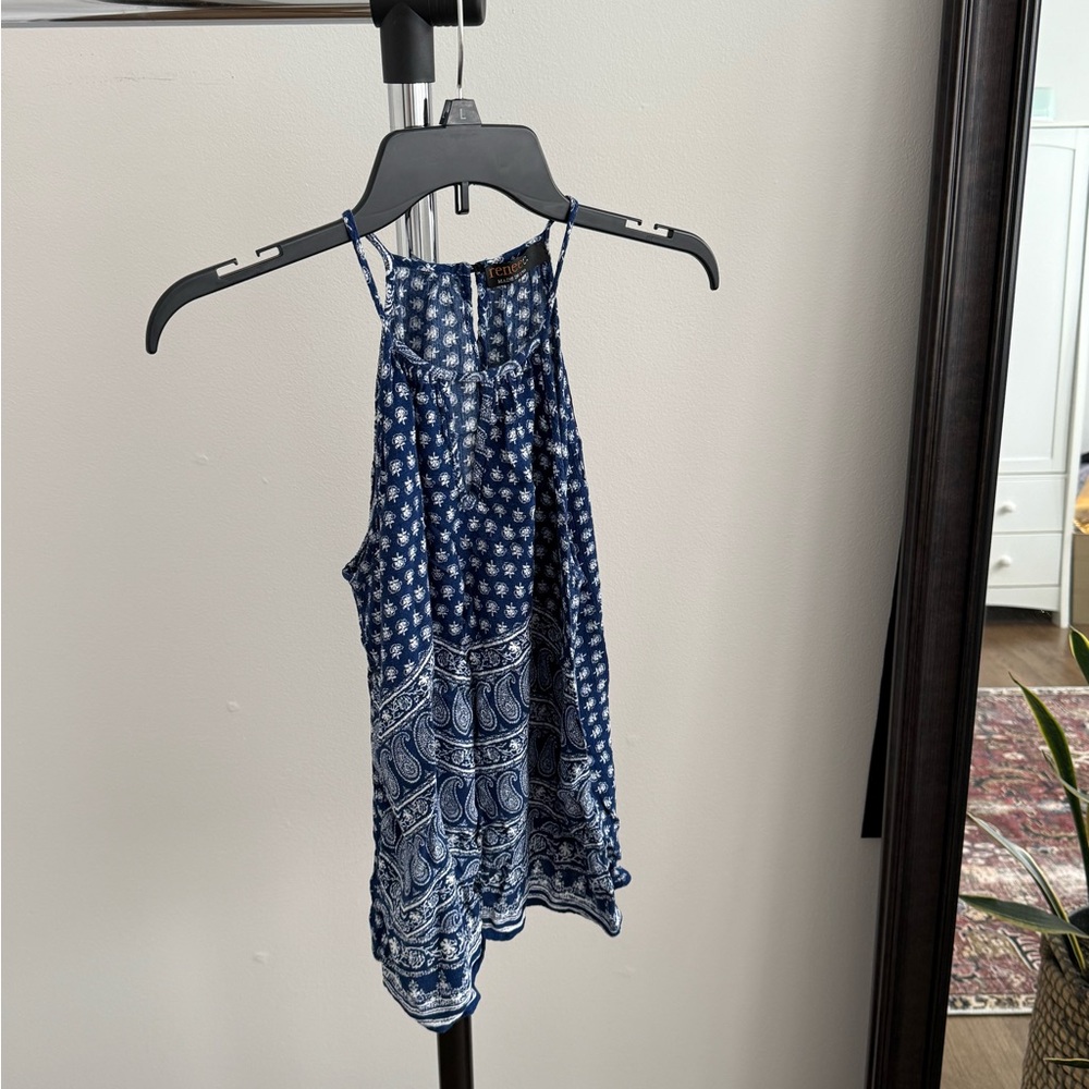 Blue Patterned Women's Top